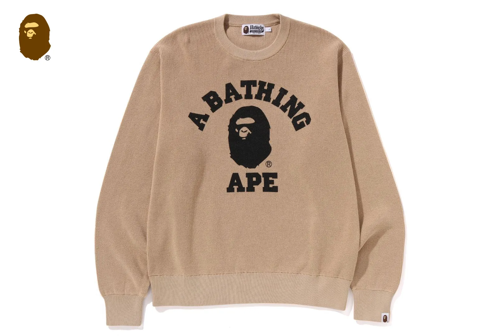 COLLEGE WAFFLE CREWNECK SWEATER sold by Bape