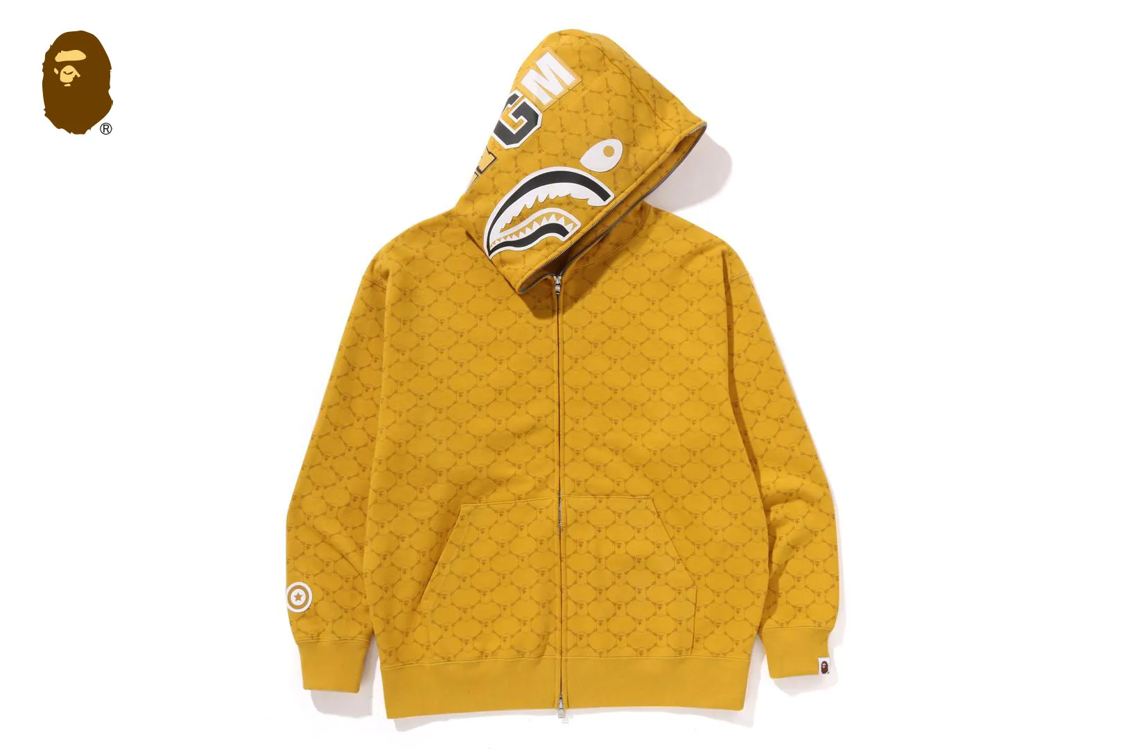 COLLEGE MONOGRAM RELAXED FIT SHARK FULL ZIP HOODIE sold by Bape