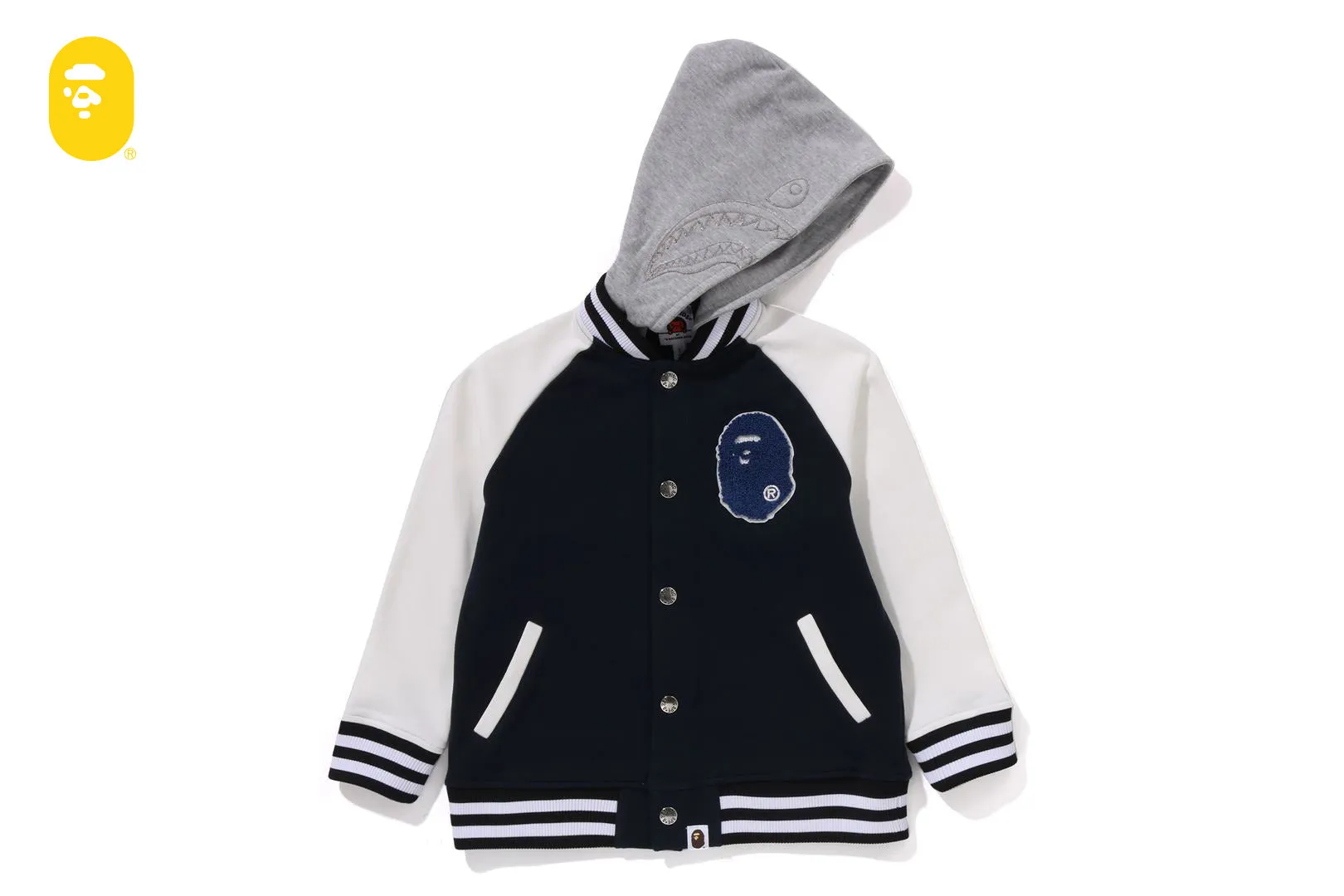 SHARK HOODIE SWEAT VARSITY JACKET sold by Bape