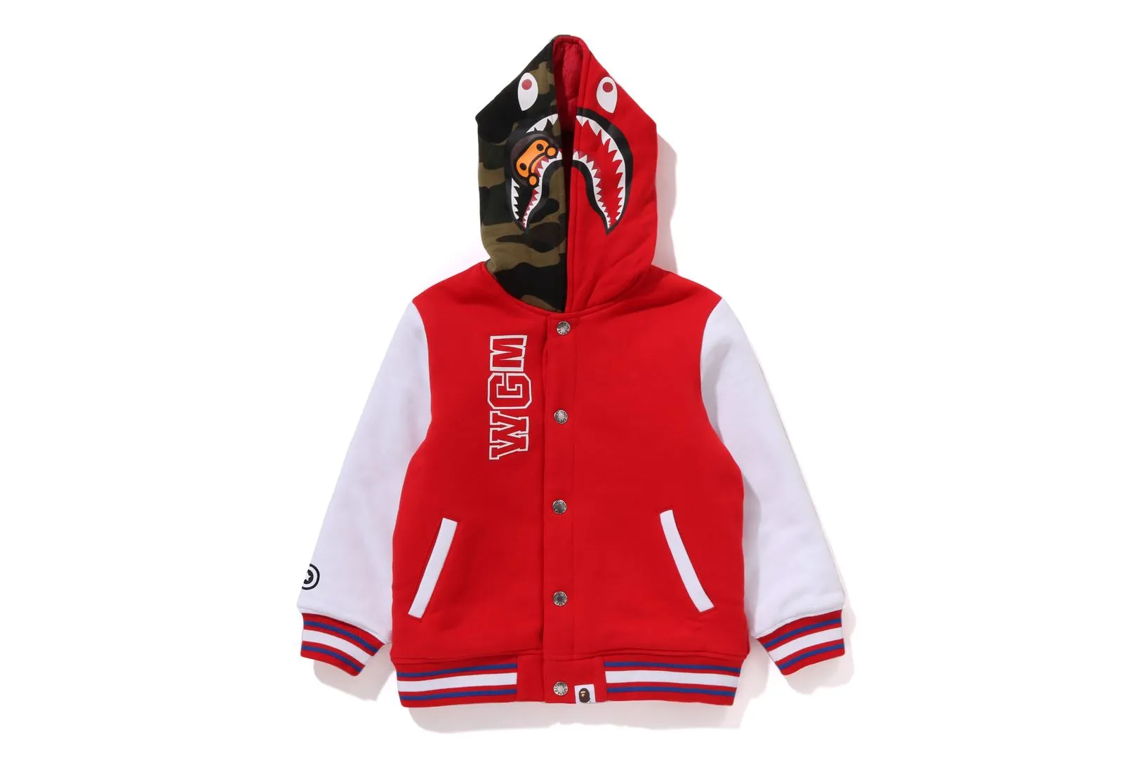 MILO SHARK HOODIE SWEAT VARSITY JACKET sold by Bape