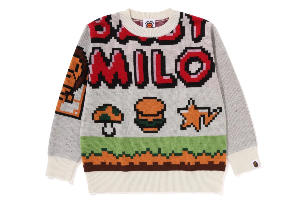 MILO GAME MOTIF WOOL MIX SWEATER sold by Bape