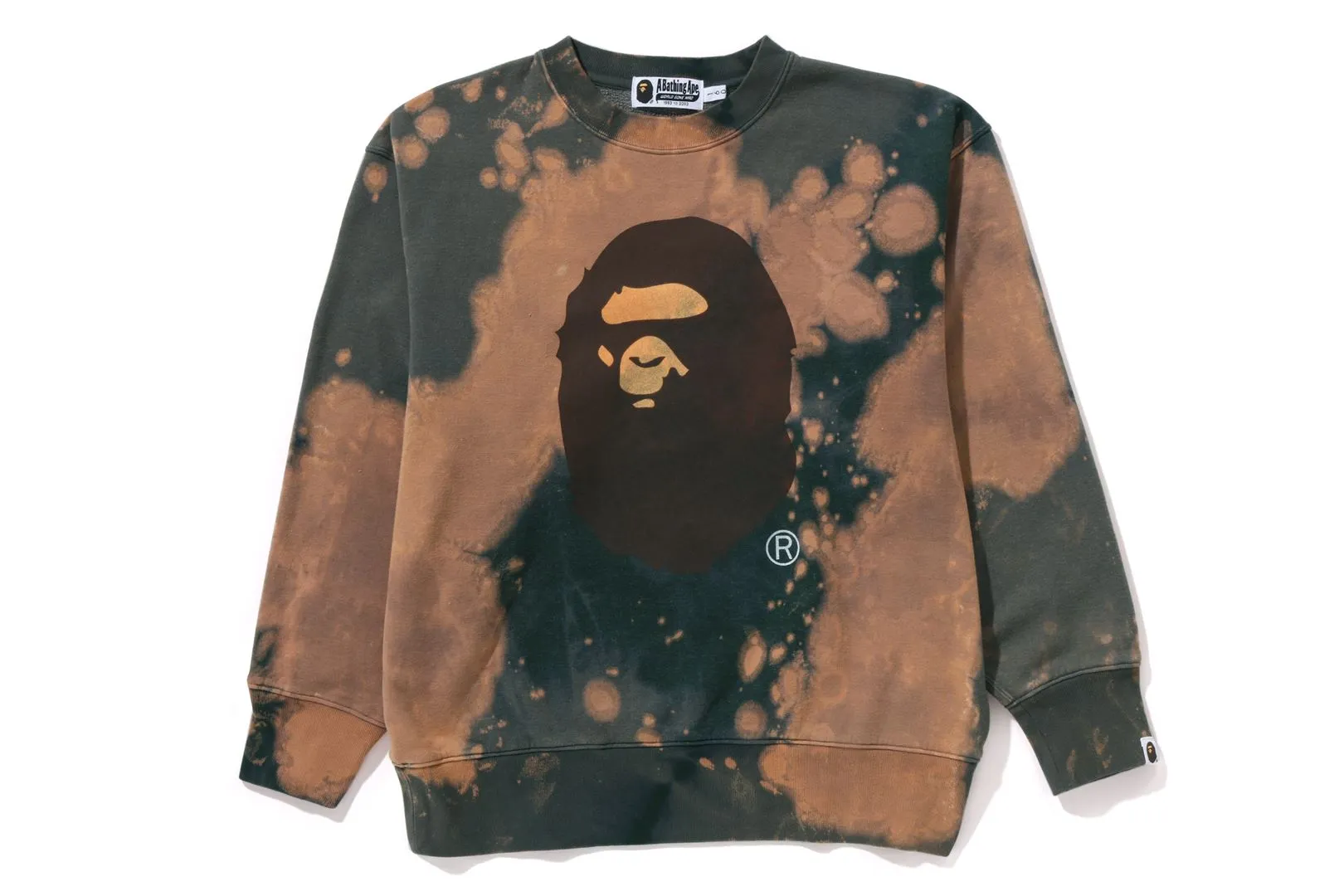 TIE DYE APE HEAD RELAXED FIT CREWNECK SWEATSHIRT sold by Bape product image thumbnail 5