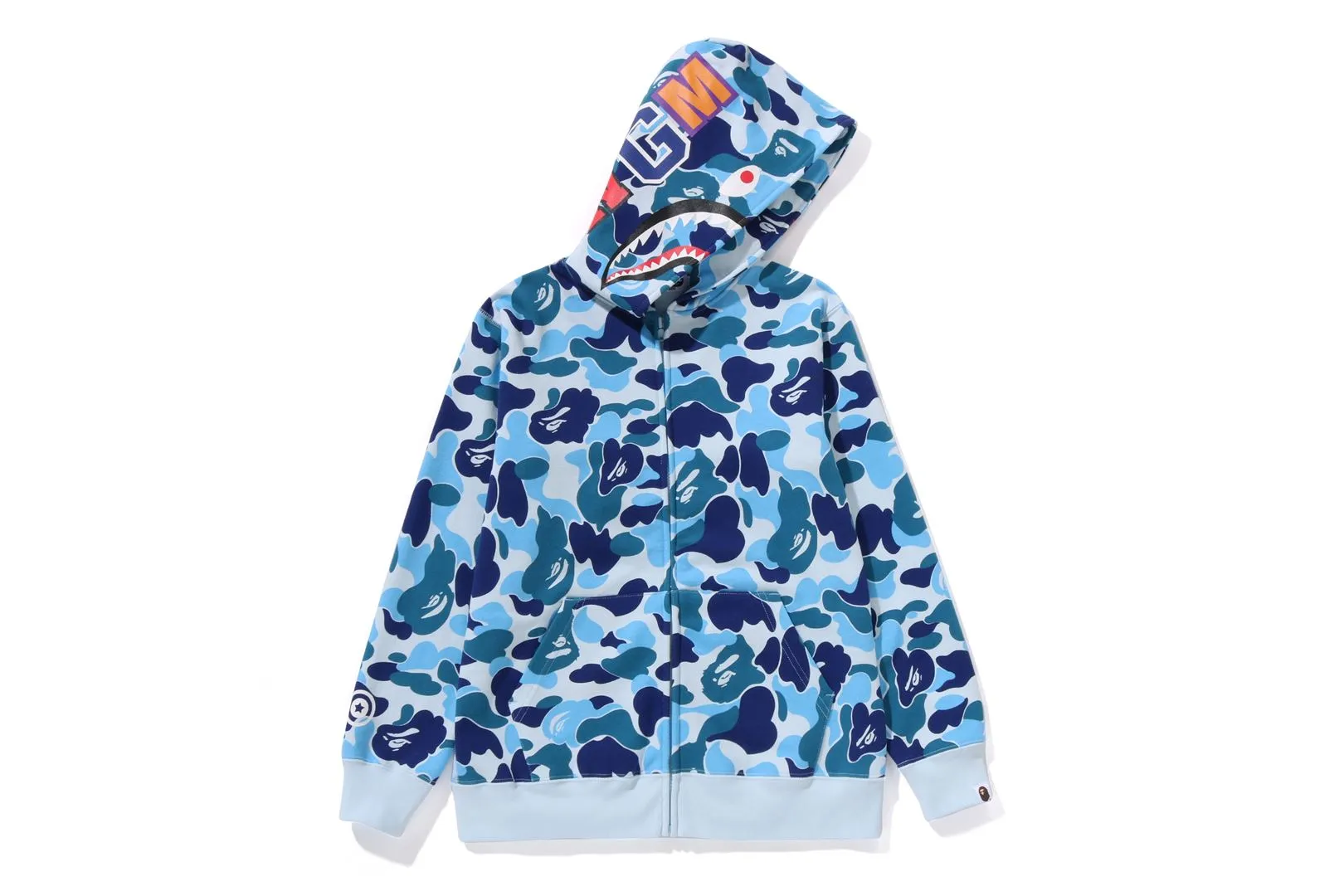 ABC CAMO SHARK ZIP HOODIE sold by Bape