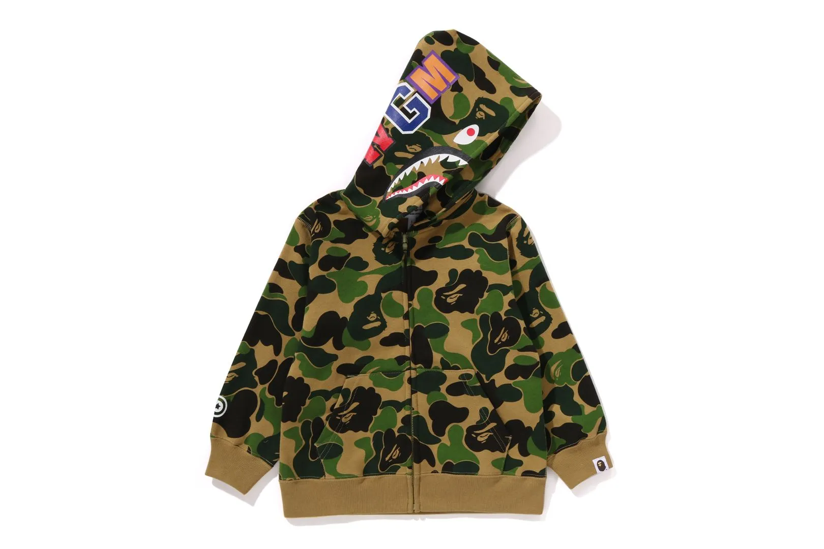 ABC CAMO SHARK ZIP HOODIE sold by Bape