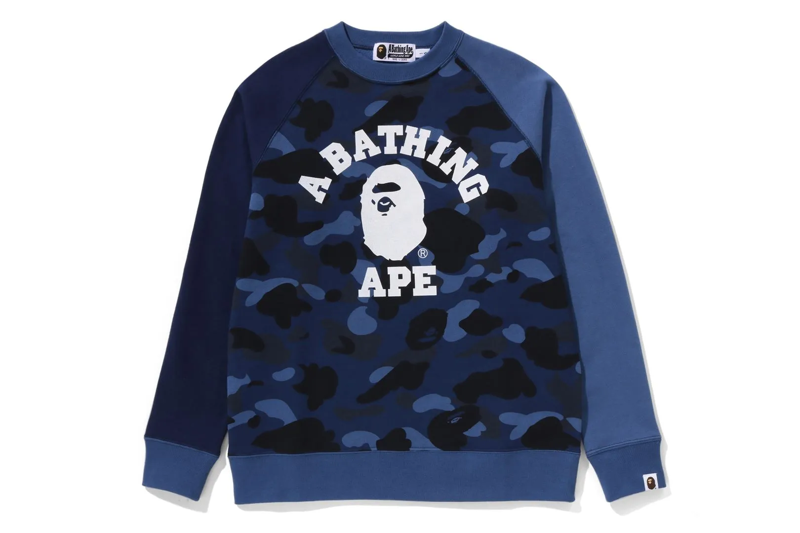 COLOR CAMO COLLEGE CREWNECK SWEATSHIRT sold by Bape