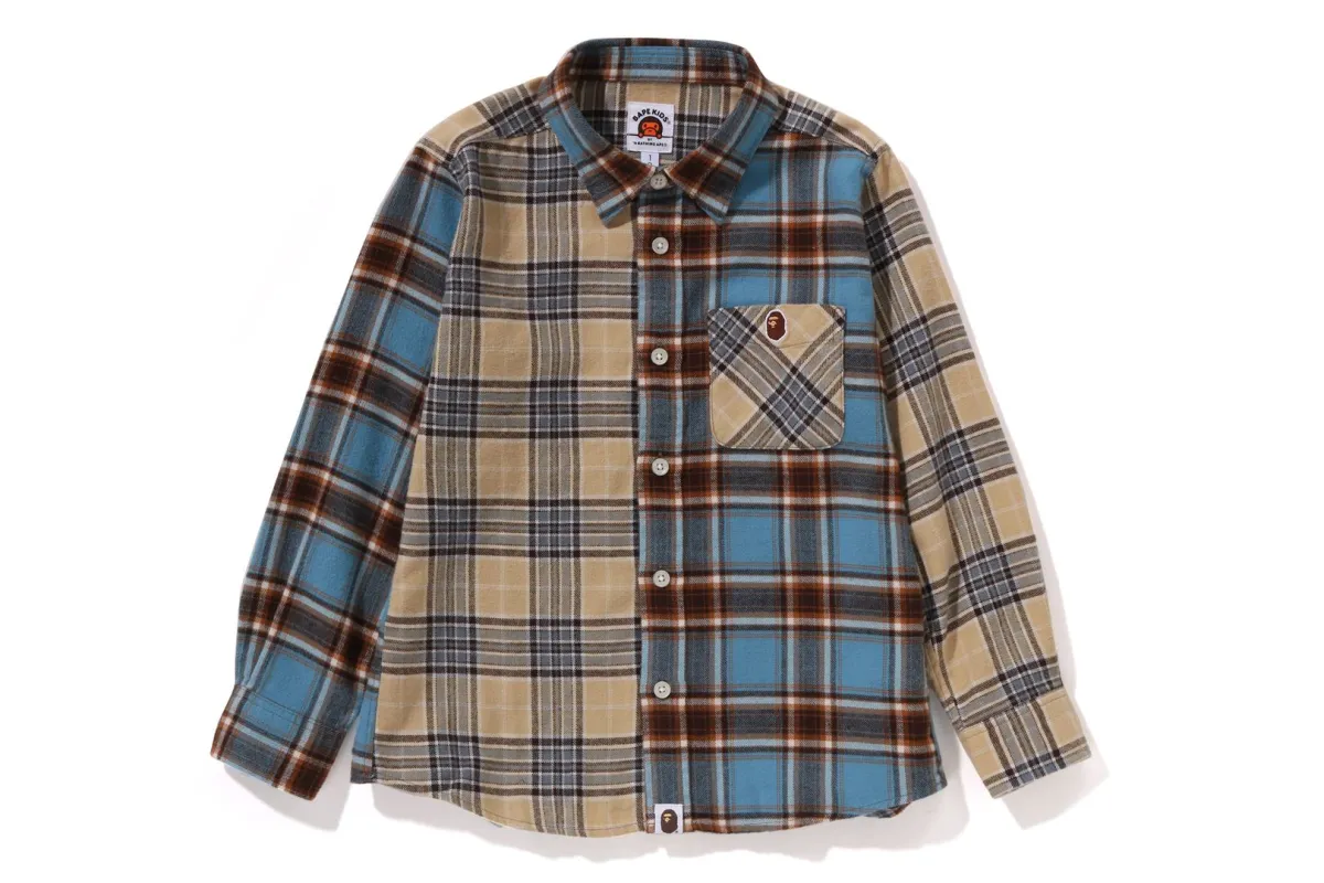 MULTI CHECK FLANNEL SHIRT sold by Bape