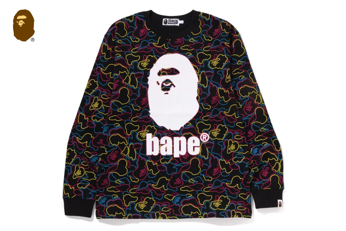 NEON CAMO LS TEE sold by Bape