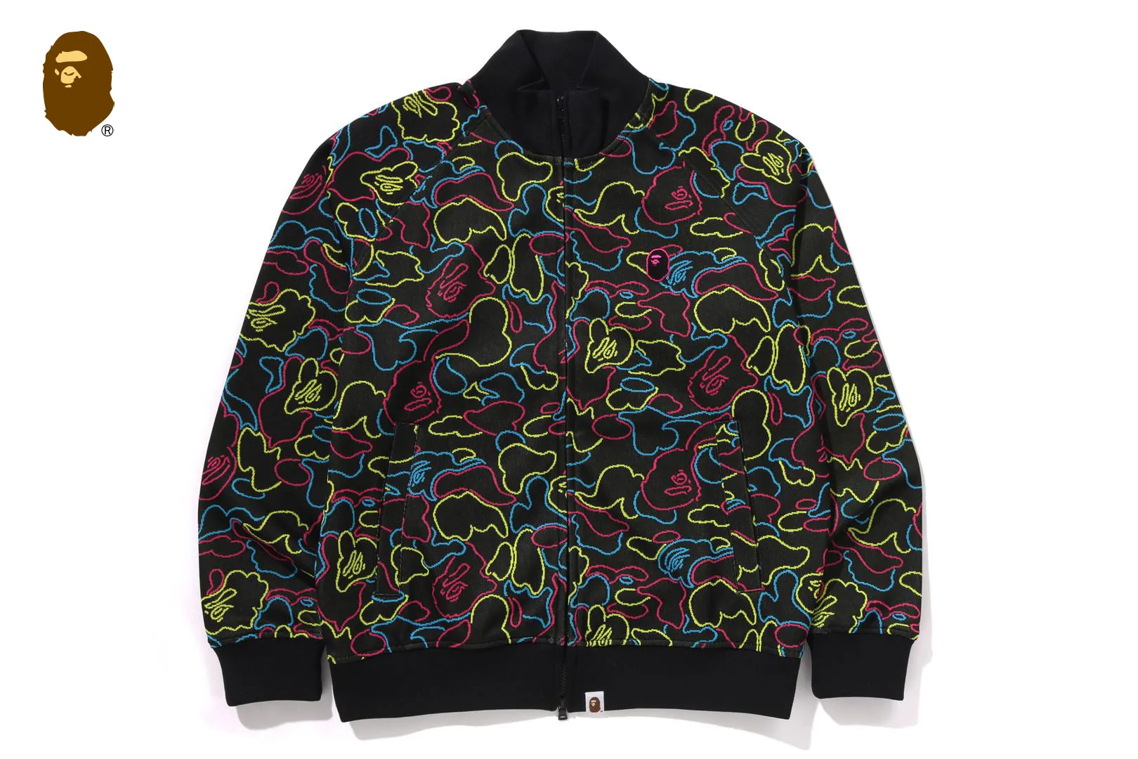 NEON CAMO JACQUARD TRACK JACKET sold by Bape