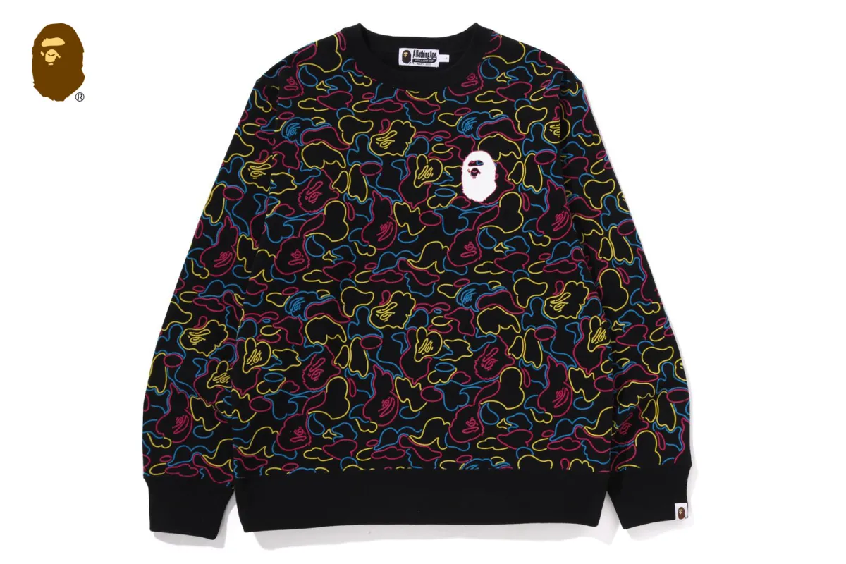 NEON CAMO CREWNECK SWEATSHIRT sold by Bape