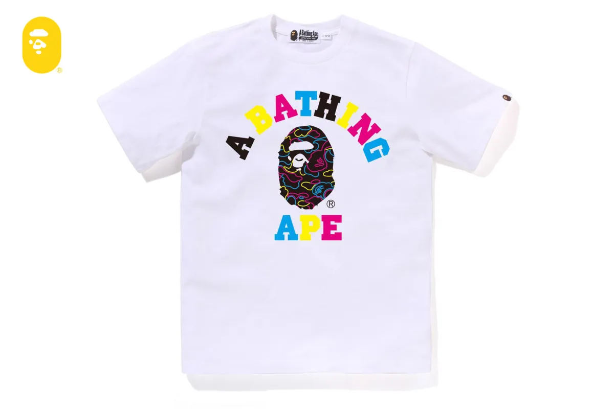 NEON CAMO COLLEGE TEE made by Bape