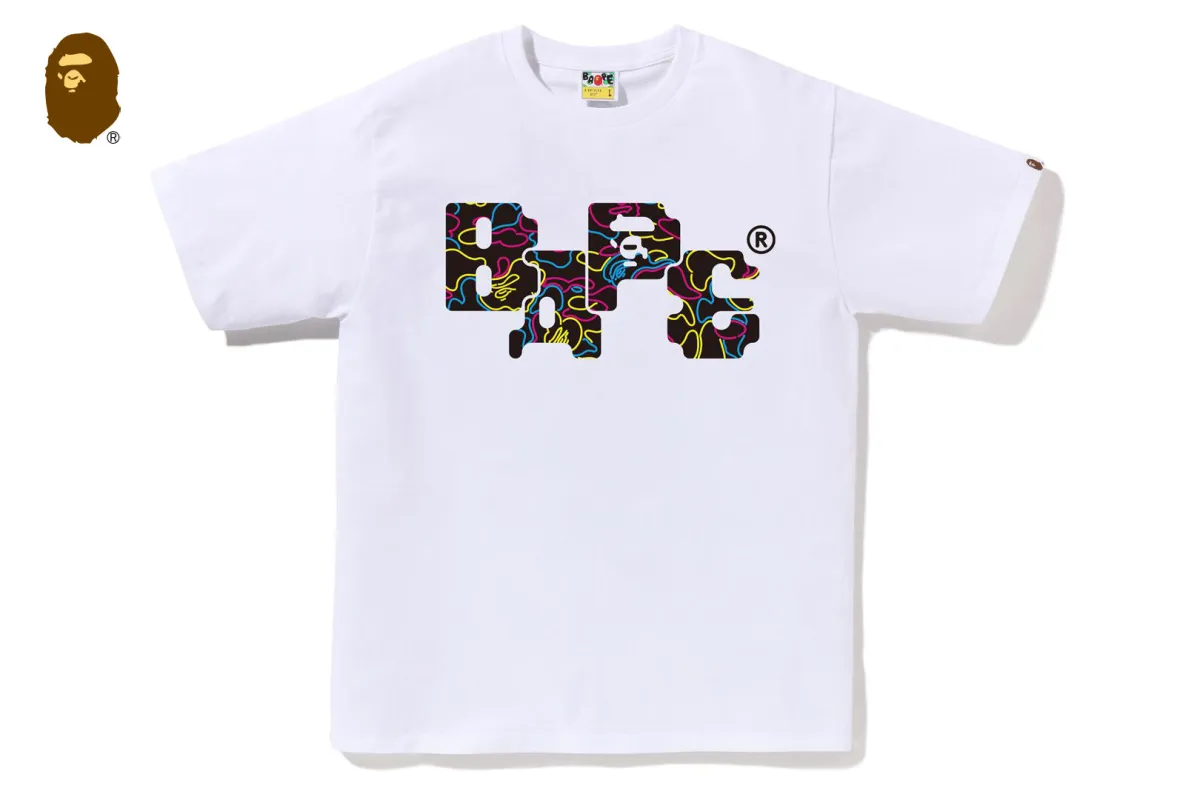 NEON CAMO 8BIT BAPE LOGO TEE sold by Bape