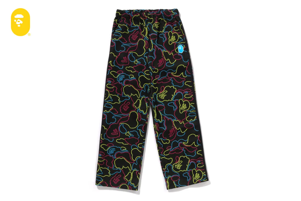 NEON CAMO JACQUARD TRACK PANTS sold by Bape