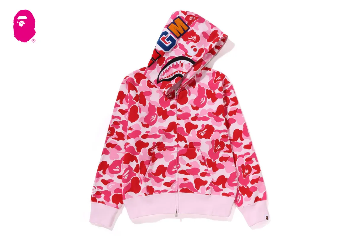 ABC CAMO CRYSTAL STONE SHARK CROPPED FULL ZIP HOODIE | Parallel
