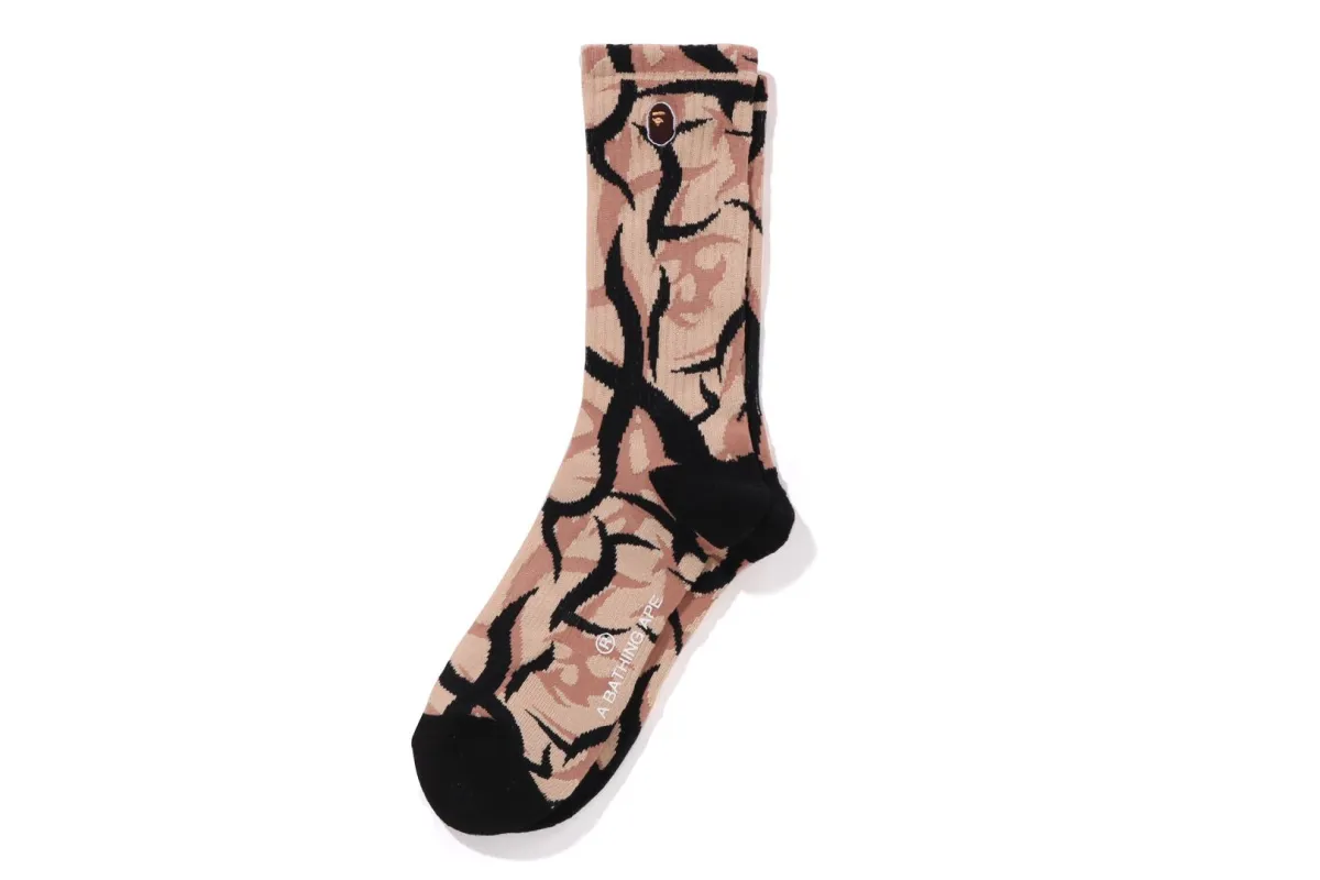 TRIAL CAMO APE HEAD ONE POINT SOCKS sold by Bape