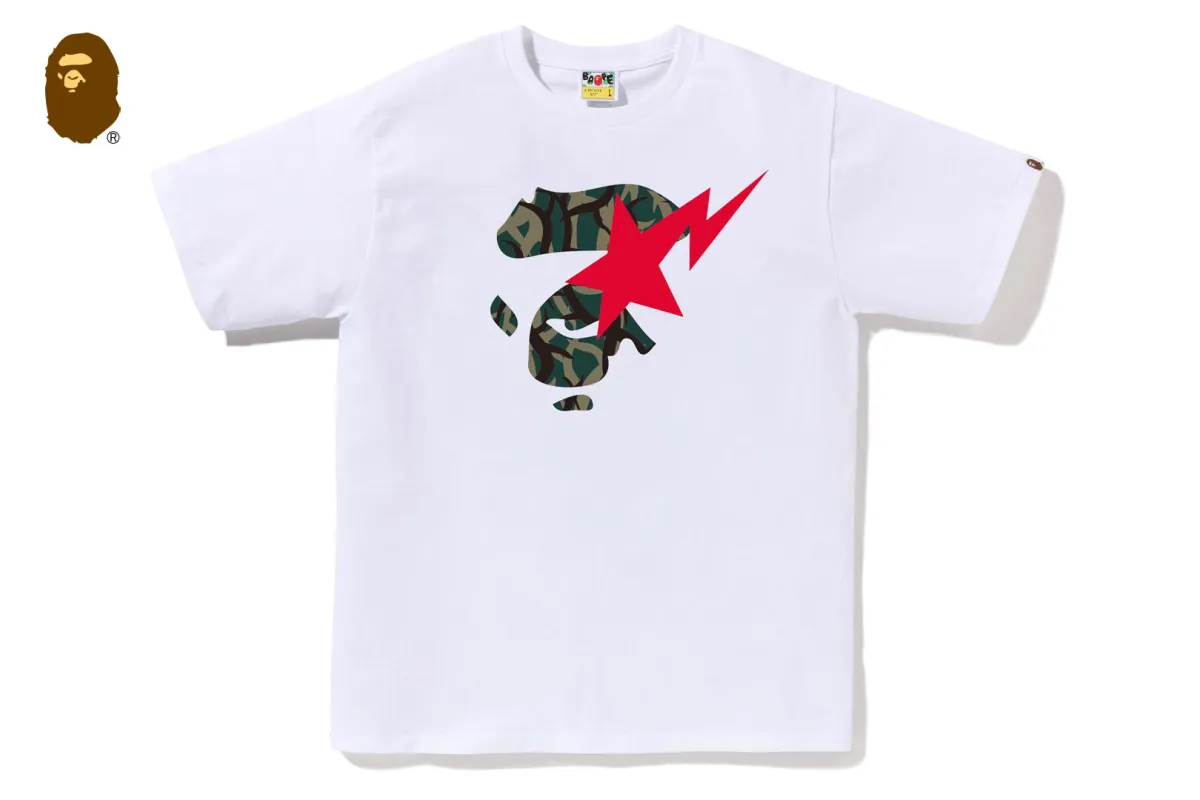 TRIAL CAMO APE FACE STA TEE sold by Bape