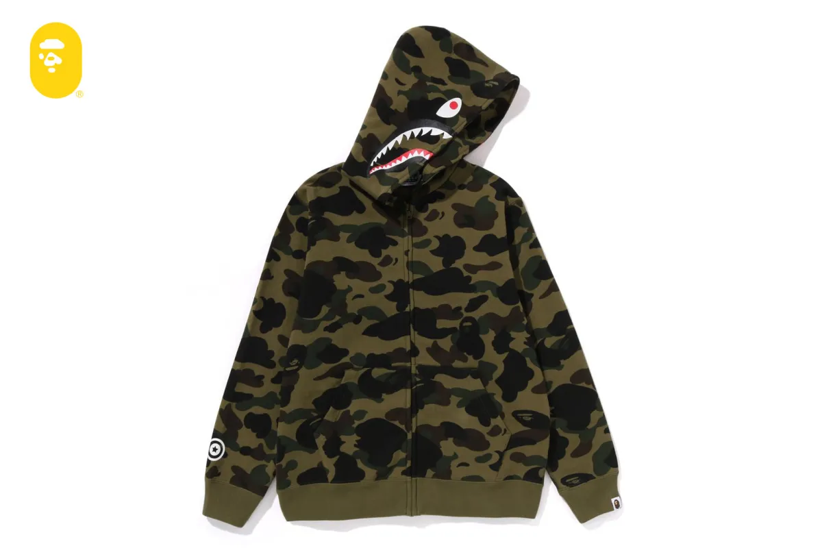 完売品 BAPE 1ST CAMO SHARK HOODIE YELLOW L BAPE 1ST CAMO MULTI SHARK FULL ZIP HOODIE - YELLOW – Undefeated