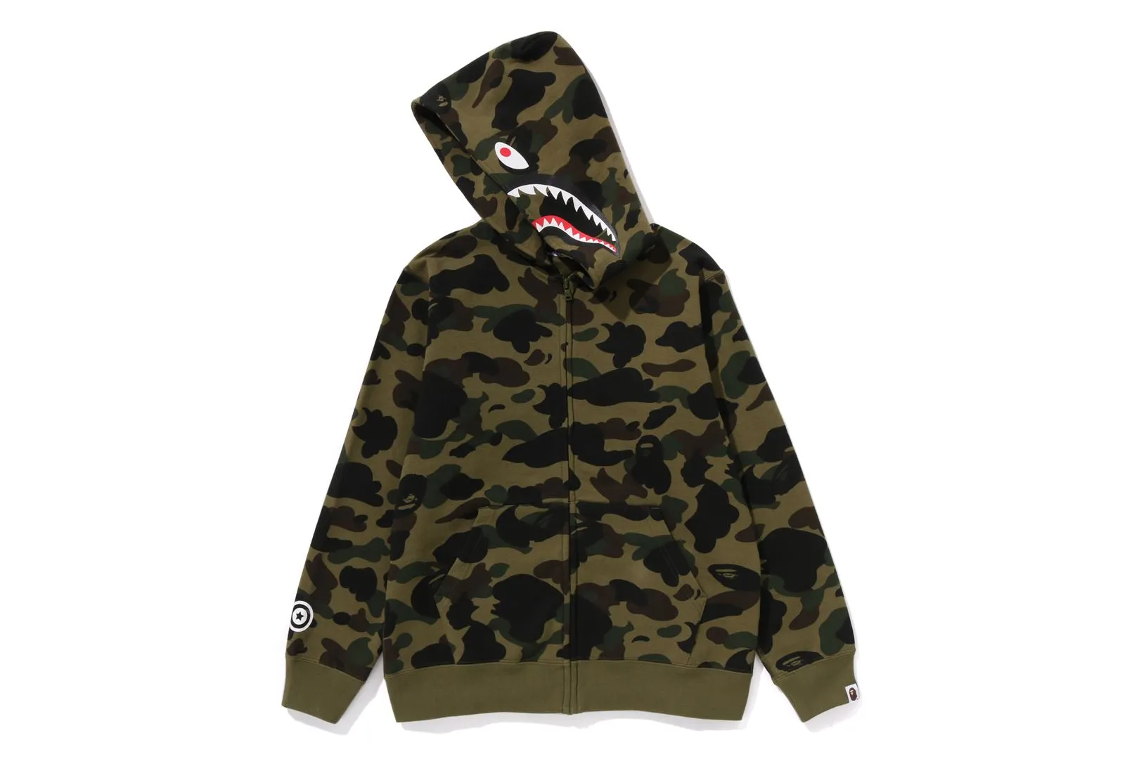 1ST CAMO PATCH PRINT SHARK ZIP HOODIE sold by Bape product image thumbnail 2