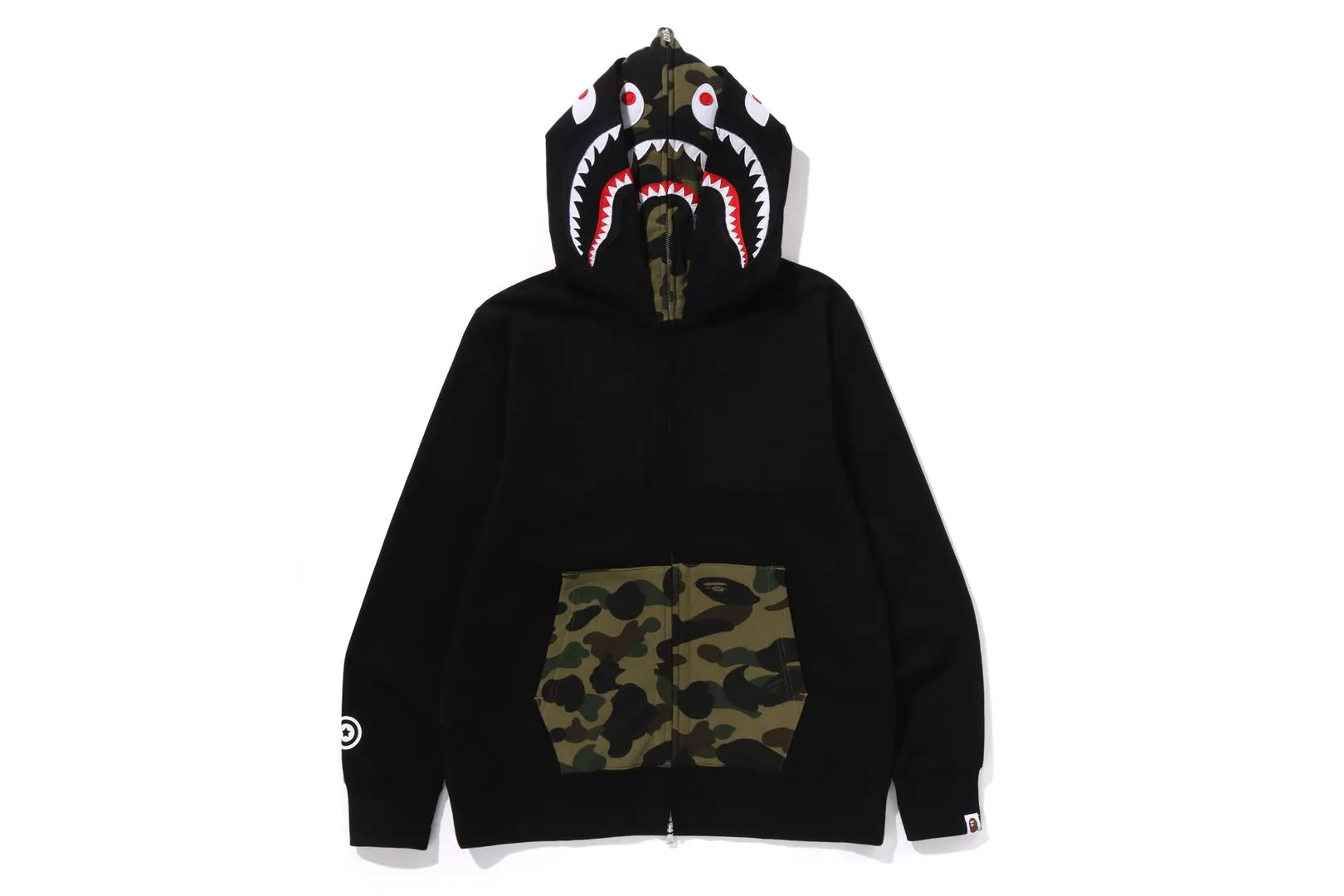 1ST CAMO SHARK FULL ZIP DOUBLE HOODIE sold by Bape product image thumbnail 3