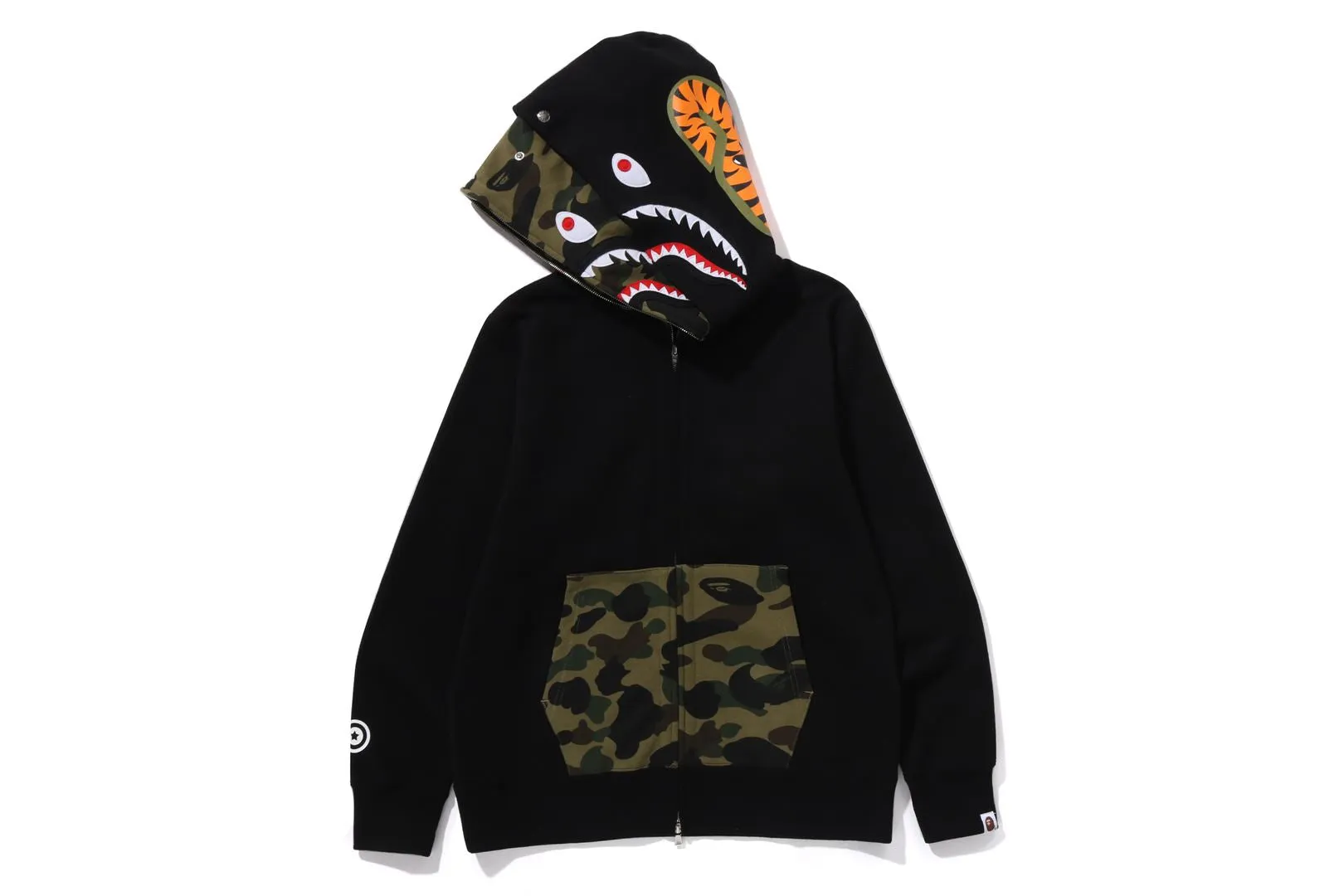 1ST CAMO SHARK FULL ZIP DOUBLE HOODIE sold by Bape product image thumbnail 2