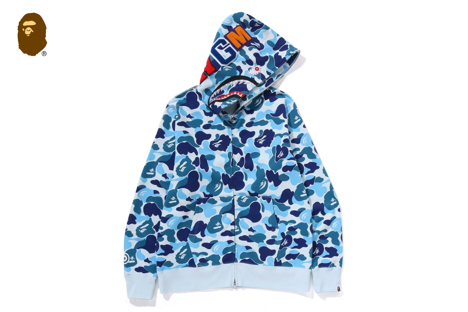 ABC CAMO CRYSTAL STONE SHARK FULL ZIP HOODIE sold by Bape product image thumbnail 5