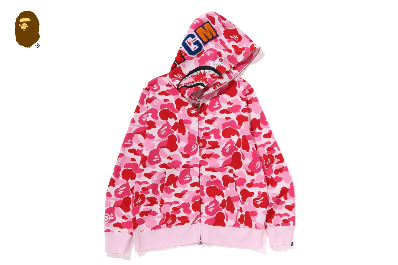ABC CAMO CRYSTAL STONE SHARK FULL ZIP HOODIE sold by Bape