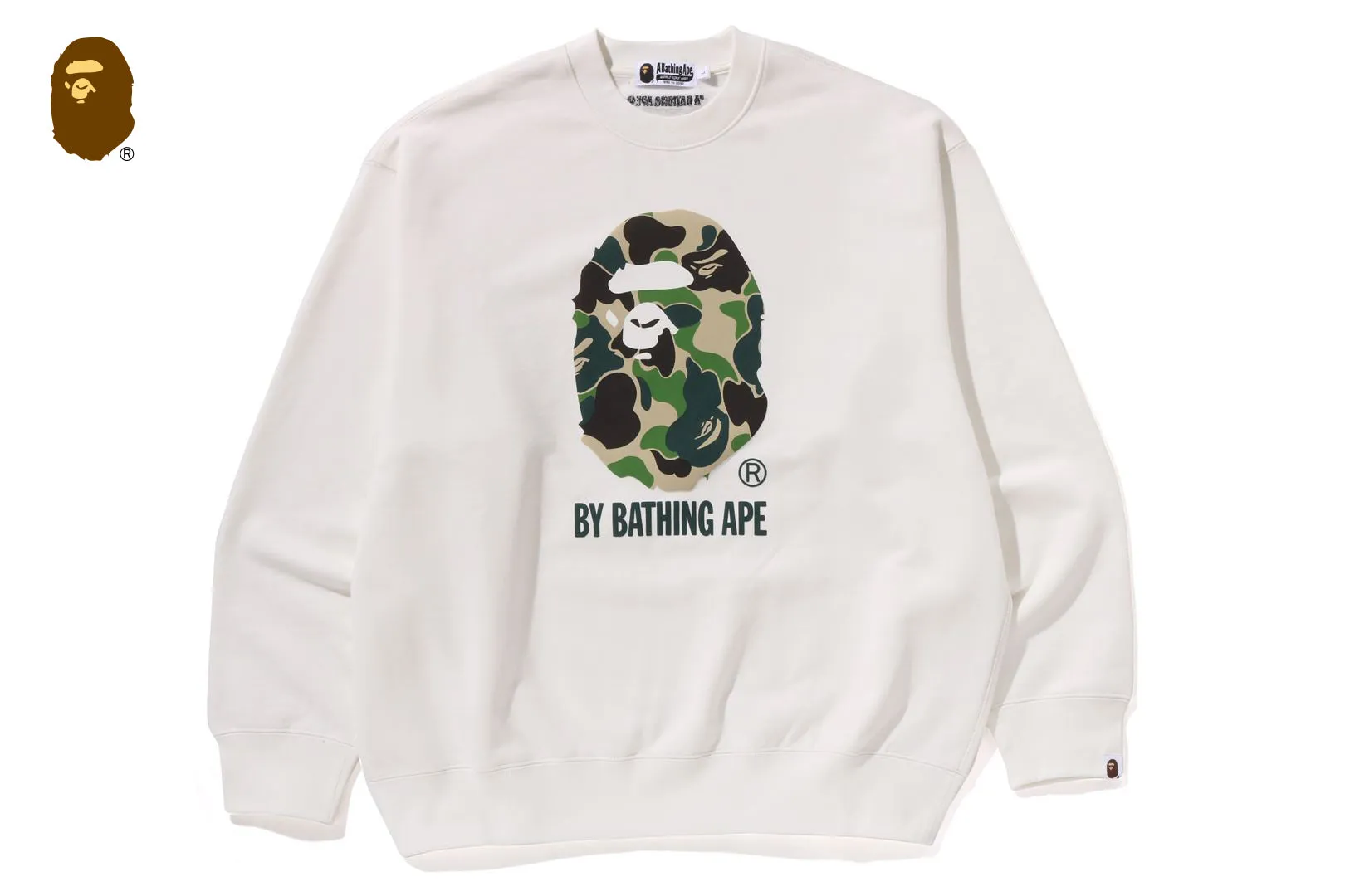 ABC CAMO APE HEAD RELAX FIT CREWNECK SWEATSHIRT sold by Bape
