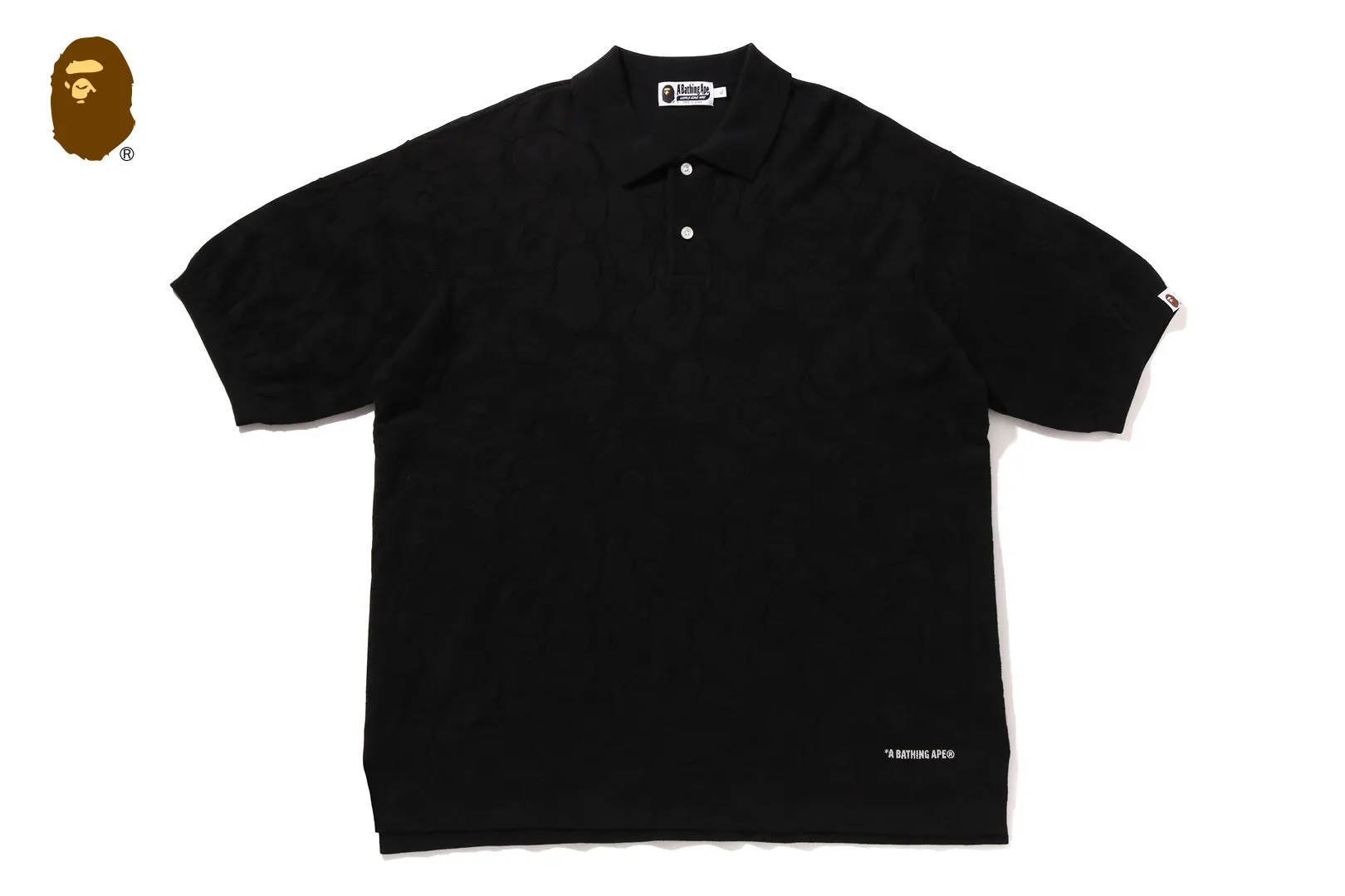 SOLID CAMO JACQUARD RELAX FIT POLO SHIRT sold by Bape