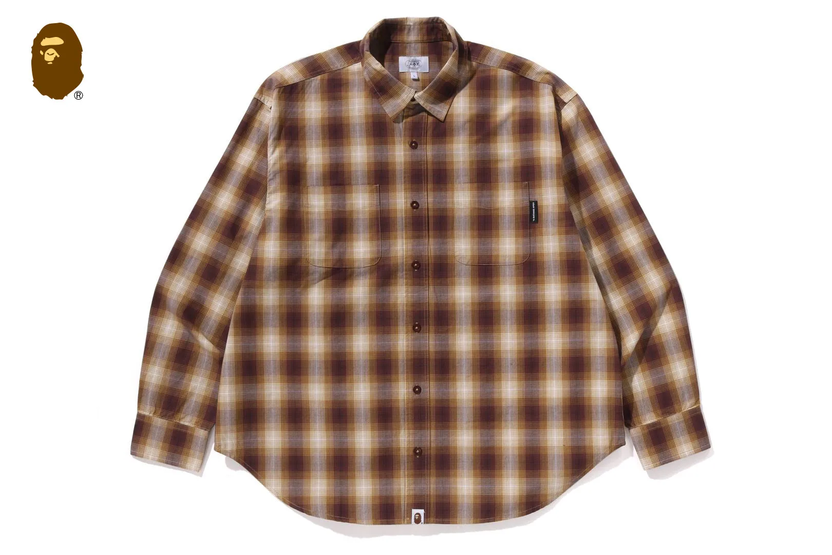 OMBRE CHECK COLLEGE RELAXED FIT SHIRT sold by Bape