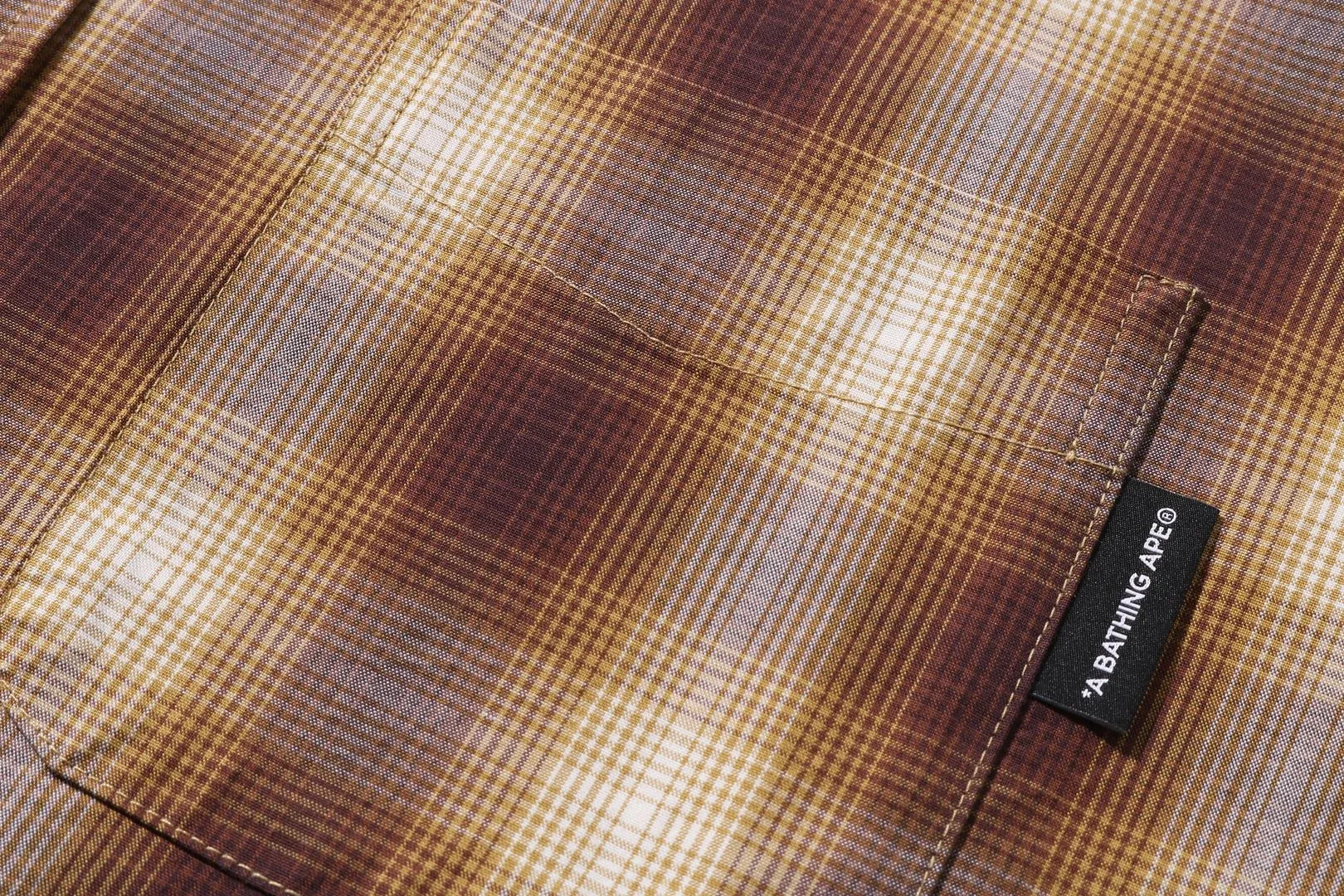 OMBRE CHECK COLLEGE RELAXED FIT SHIRT sold by Bape product image thumbnail 3