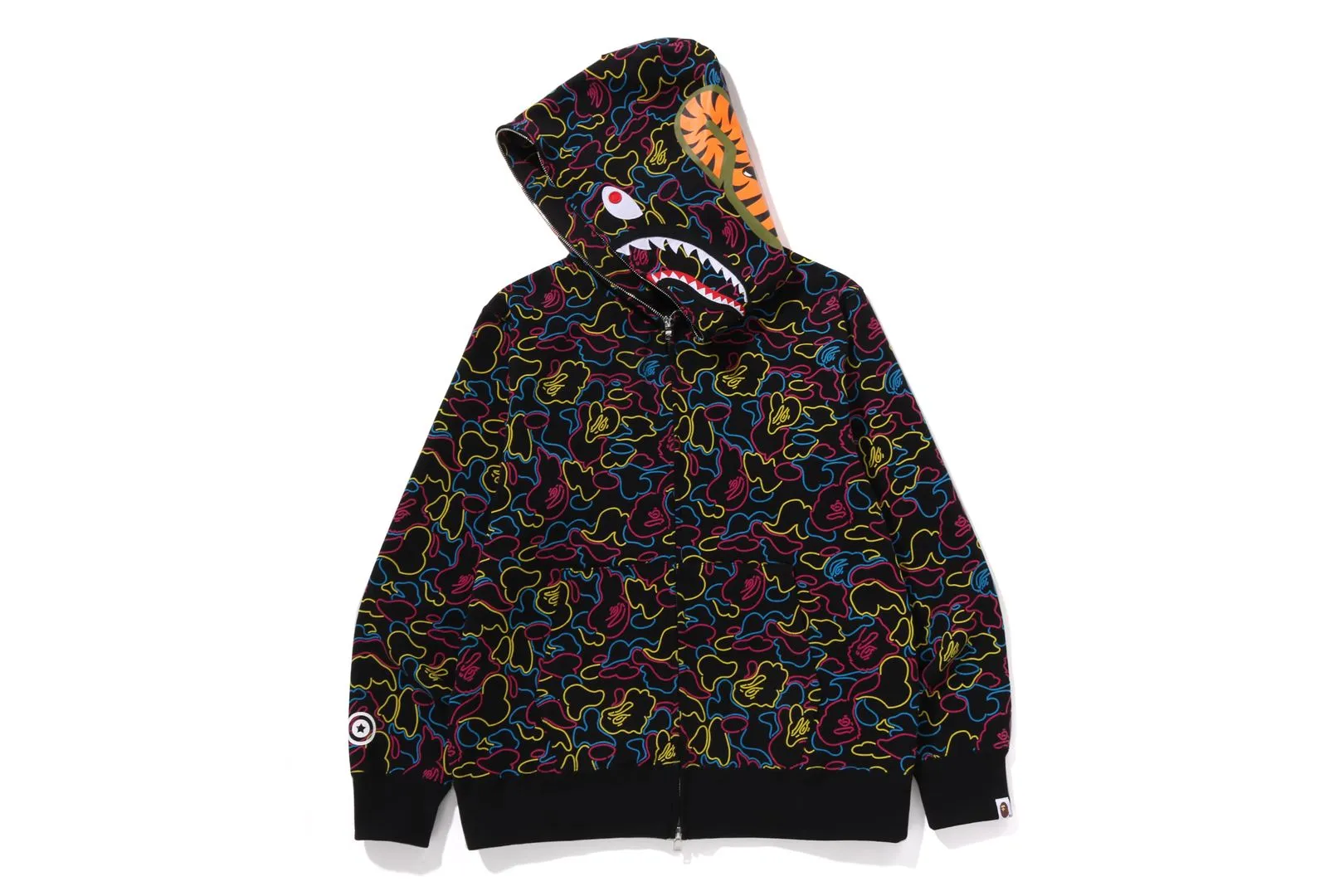 NEON CAMO SHARK FULL ZIP HOODIE sold by Bape product image thumbnail 2