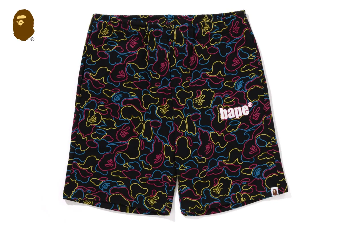 NEON CAMO REGULAR FIT SWEAT SHORTS sold by Bape