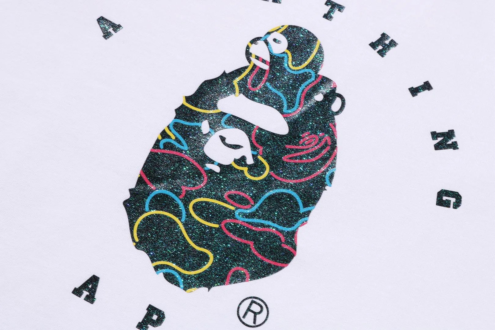 NEON CAMO MILO ON APE HEAD TEE sold by Bape product image thumbnail 3