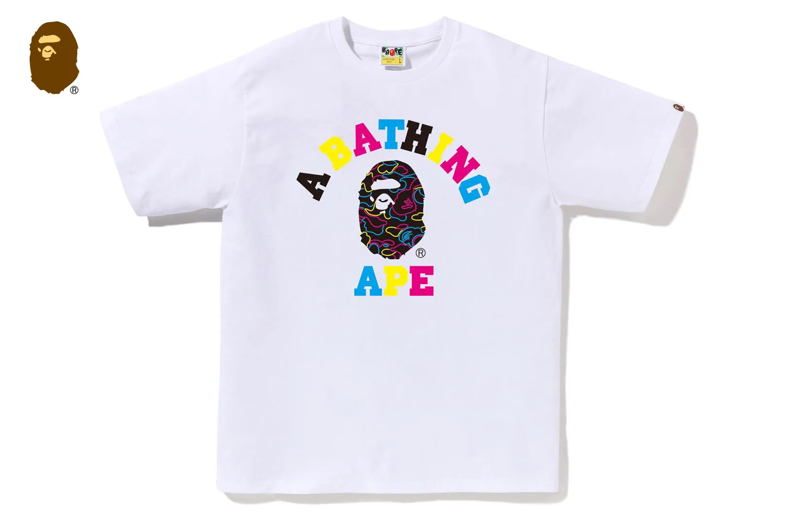 NEON CAMO COLLEGE TEE sold by Bape