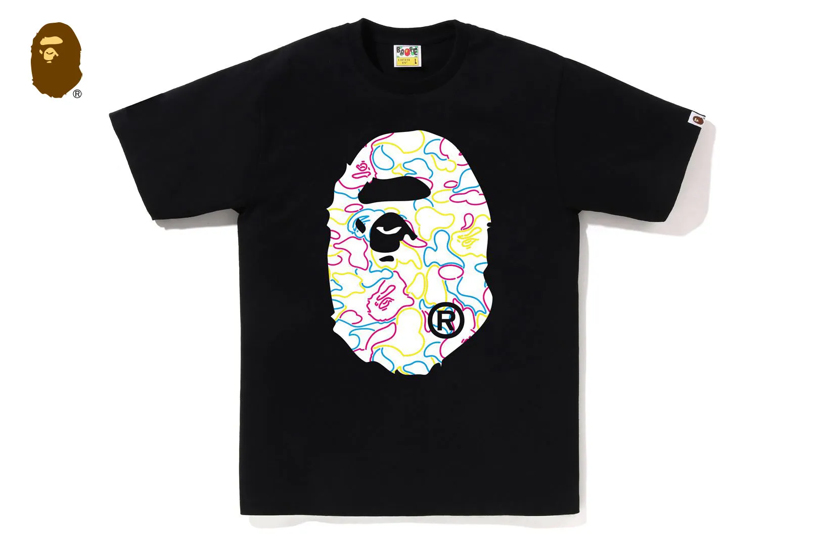 NEON CAMO BIG APE HEAD TEE sold by Bape product image thumbnail 3