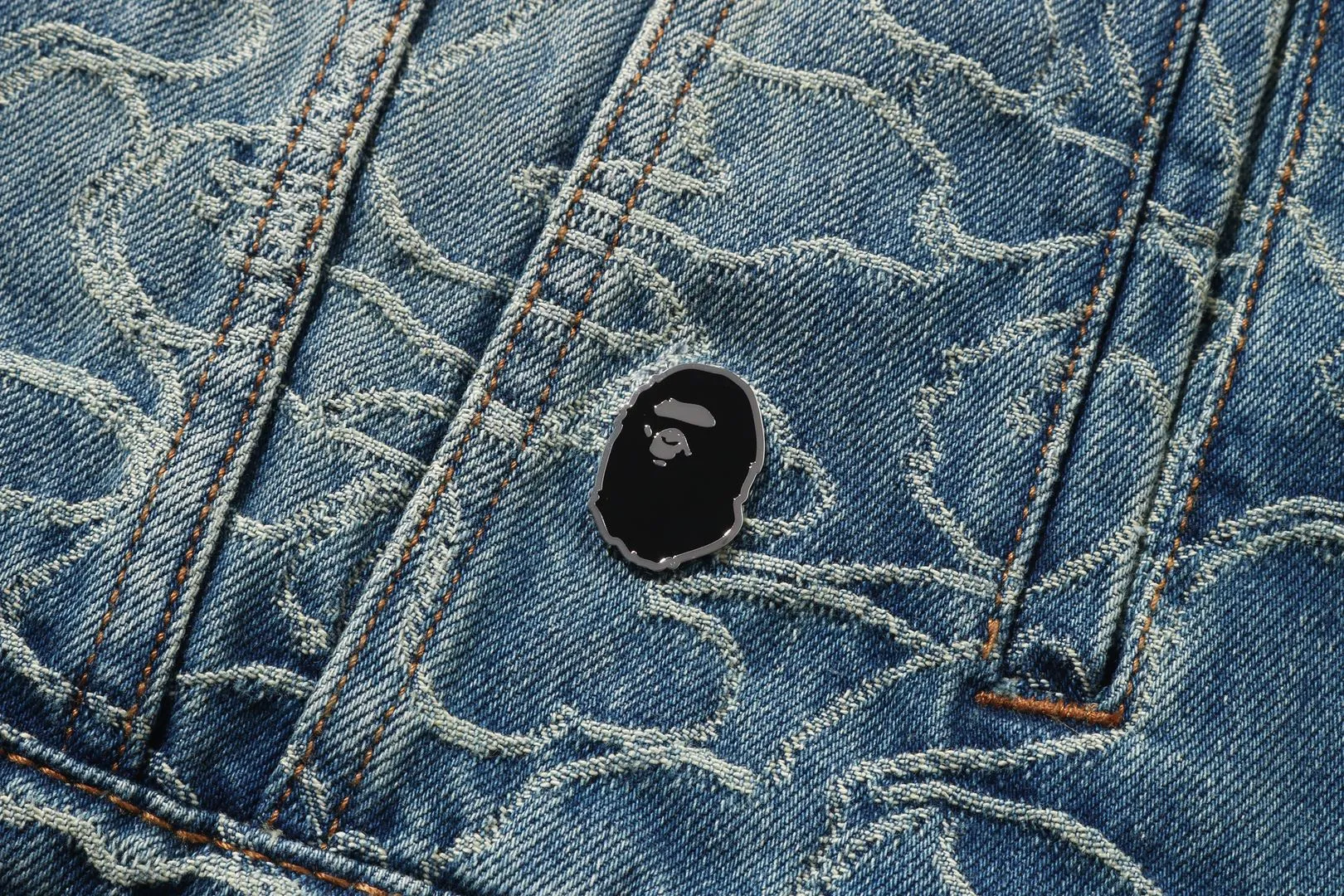LINE CAMO JACQUARD 13OZ DENIM JACKET sold by Bape product image thumbnail 3