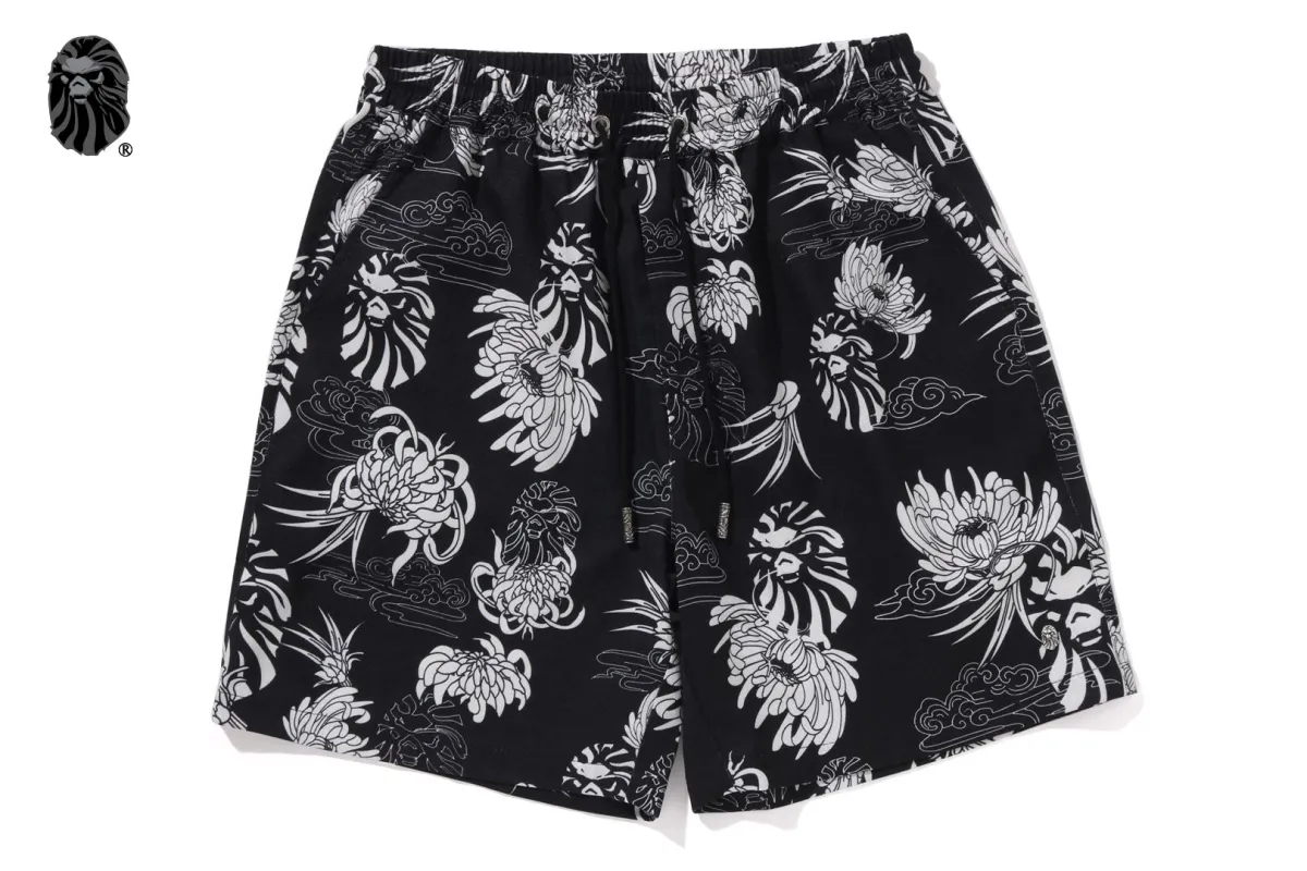 BAPE BLACK BAPE HAWAIIAN CAMP SHORTS #1 sold by Bape