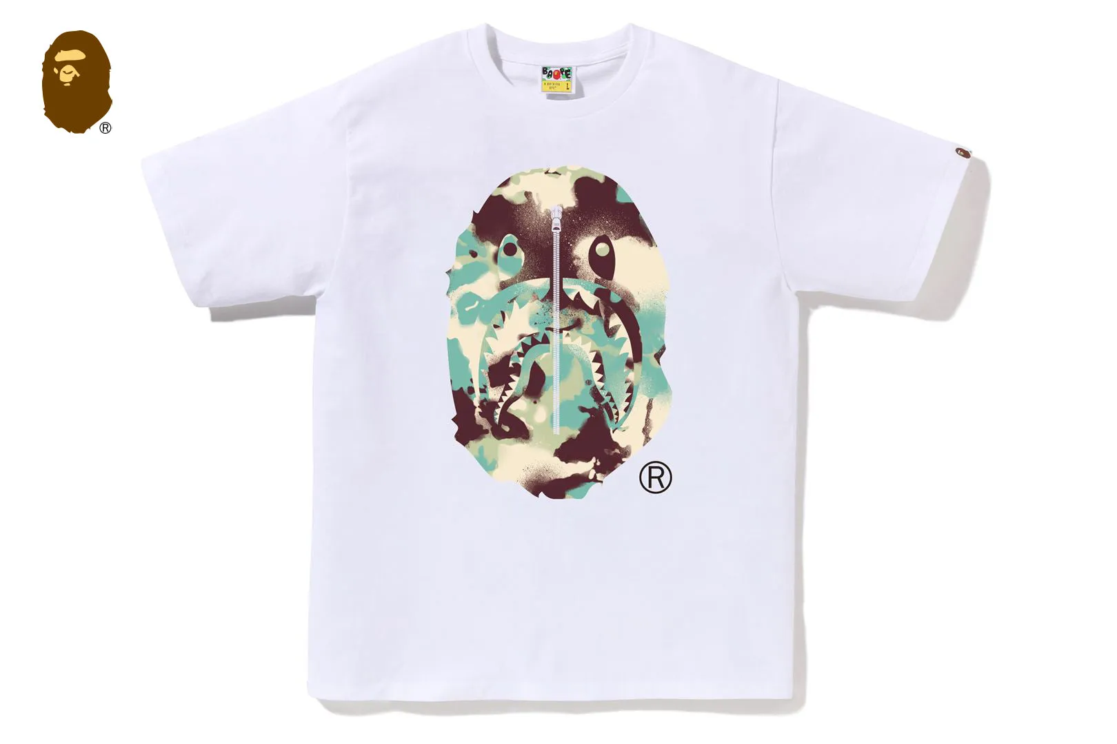 MAP CAMO APE HEAD SHARK TEE sold by Bape product image thumbnail 5
