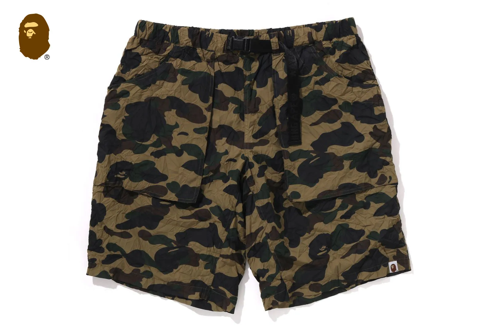 CRINKLE EFFECT 1STCAMO REGULAR FIT CLIMBING SHORTS sold by Bape
