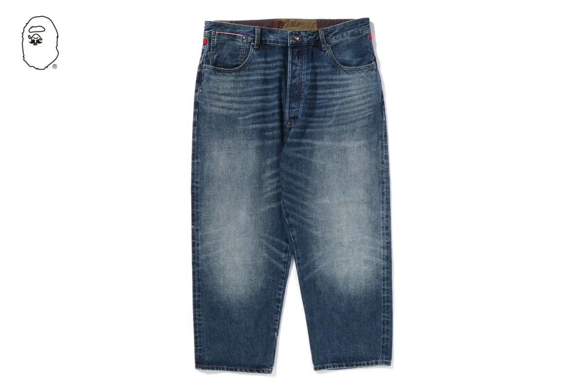 TAPER FRONT DENIM PANTS sold by Bape