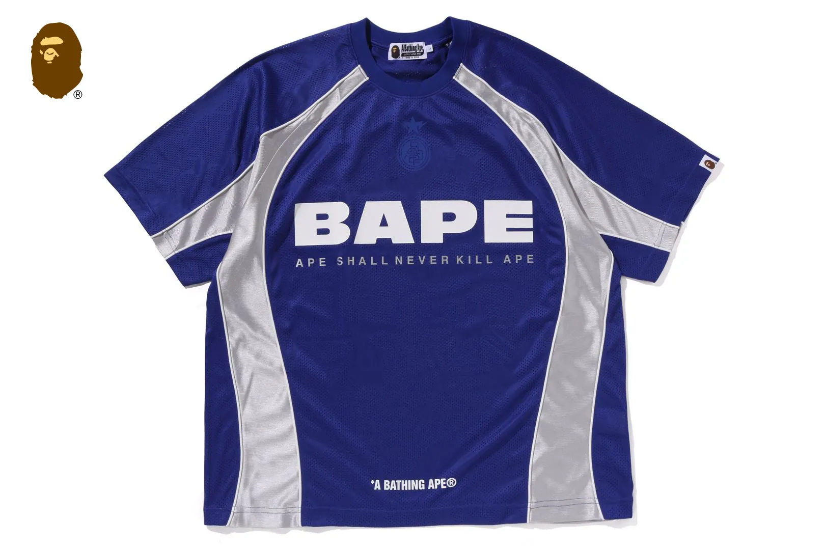 SOLID CAMO JACQUARD MULTILOGO RELAXED FIT FOOTBALL JERSEY sold by Bape product image thumbnail 3