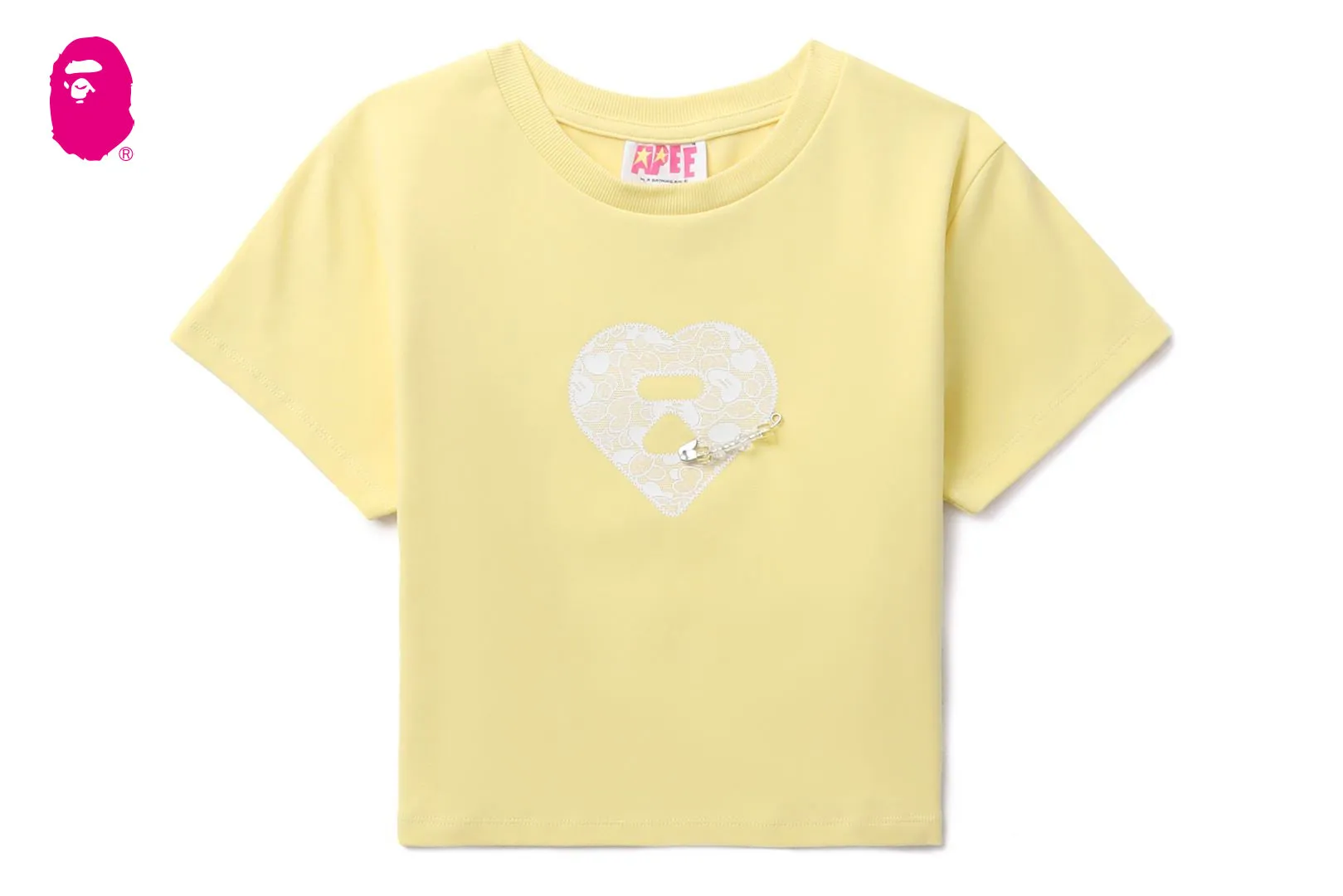 LACE HEART GRAPHIC SLIM CUT TEE sold by Bape product image thumbnail 3