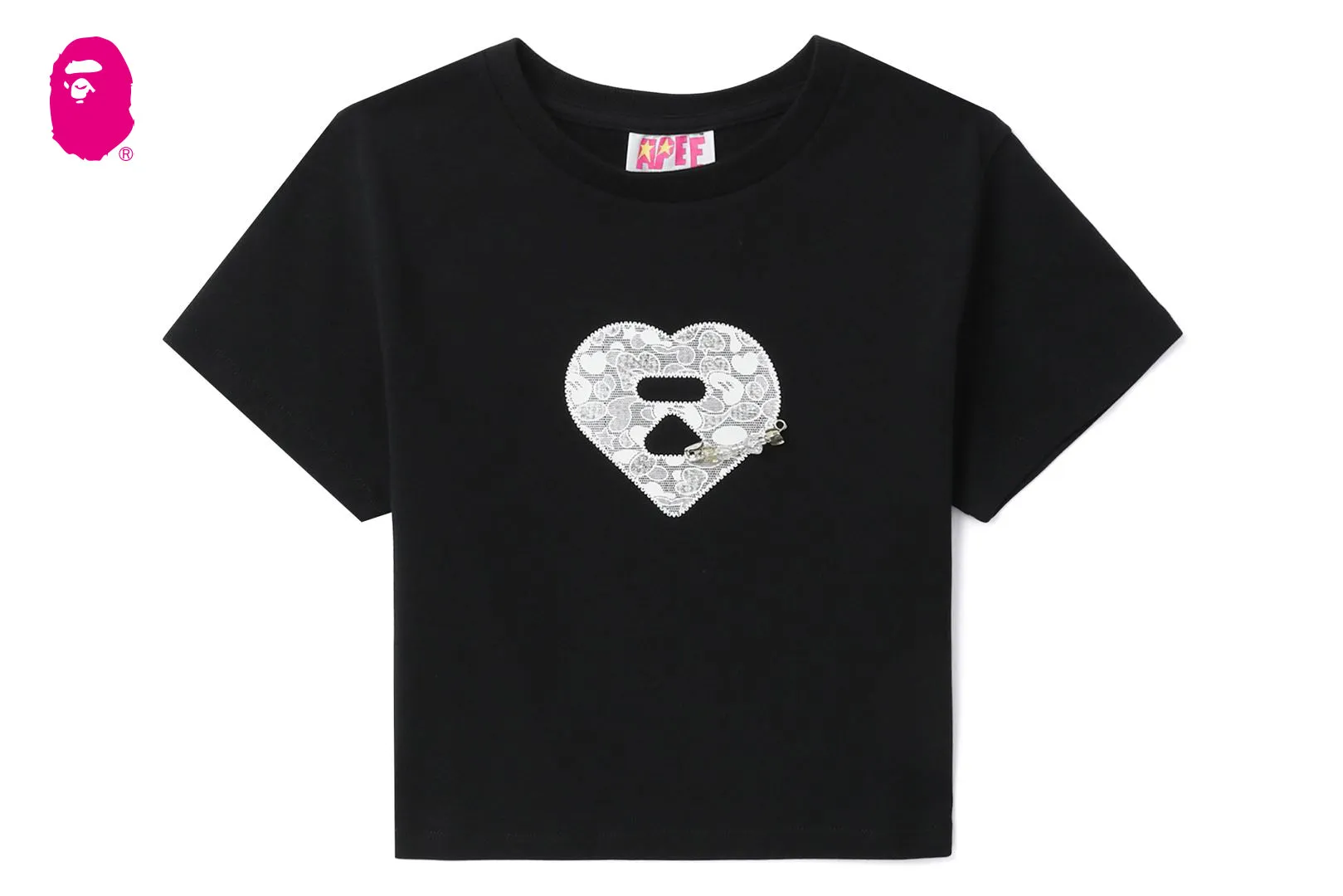 LACE HEART GRAPHIC SLIM CUT TEE sold by Bape