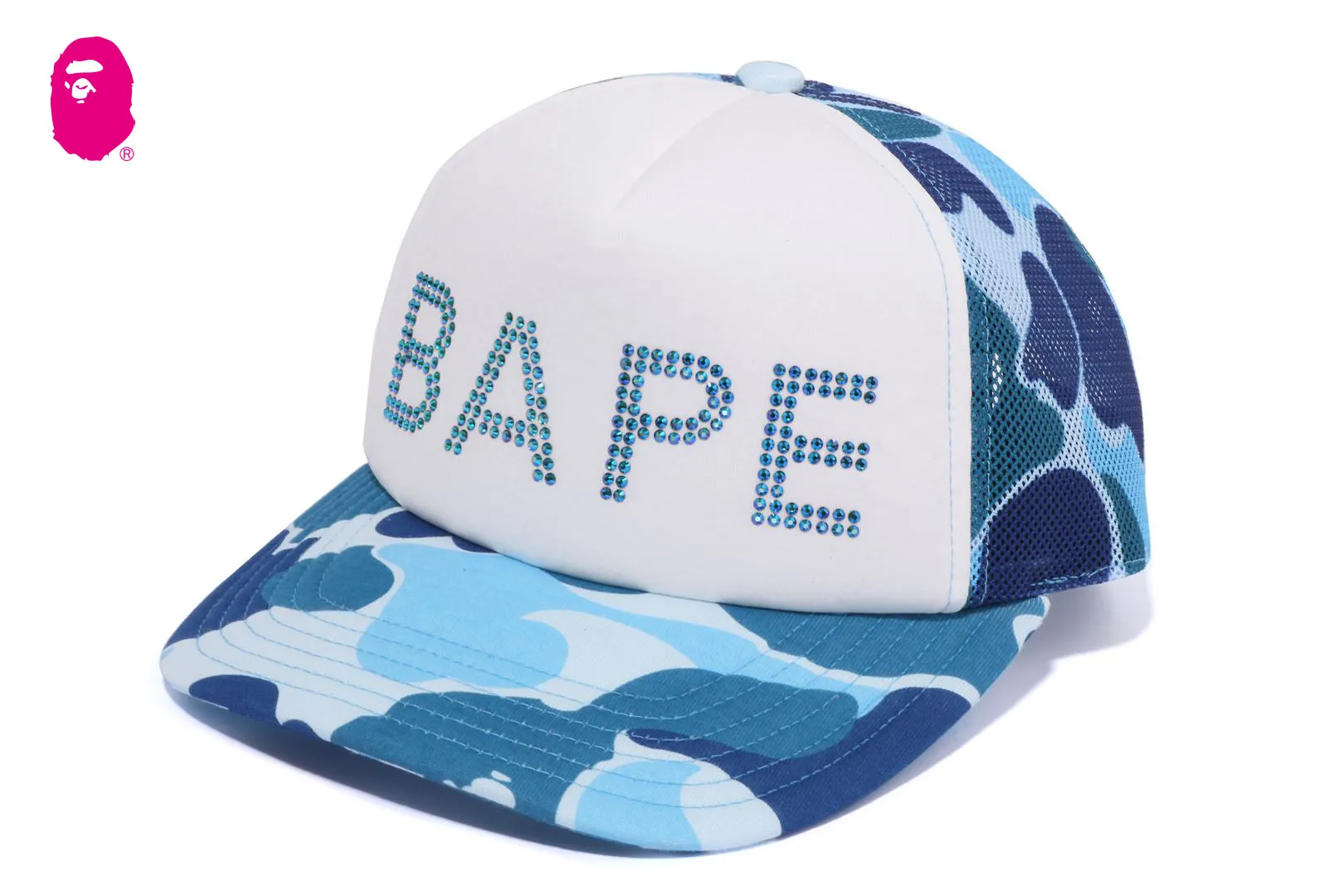 ABC CAMO CRYSTAL STONE MESH CAP sold by Bape