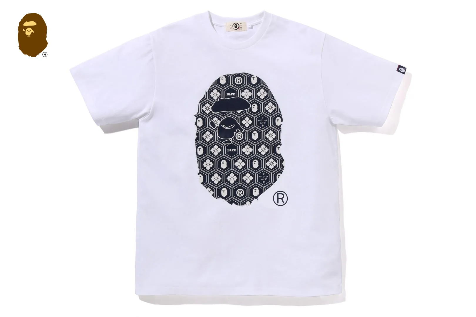 TRADITIONAL JAPANESE PATTERN APE HEAD TEE sold by Bape
