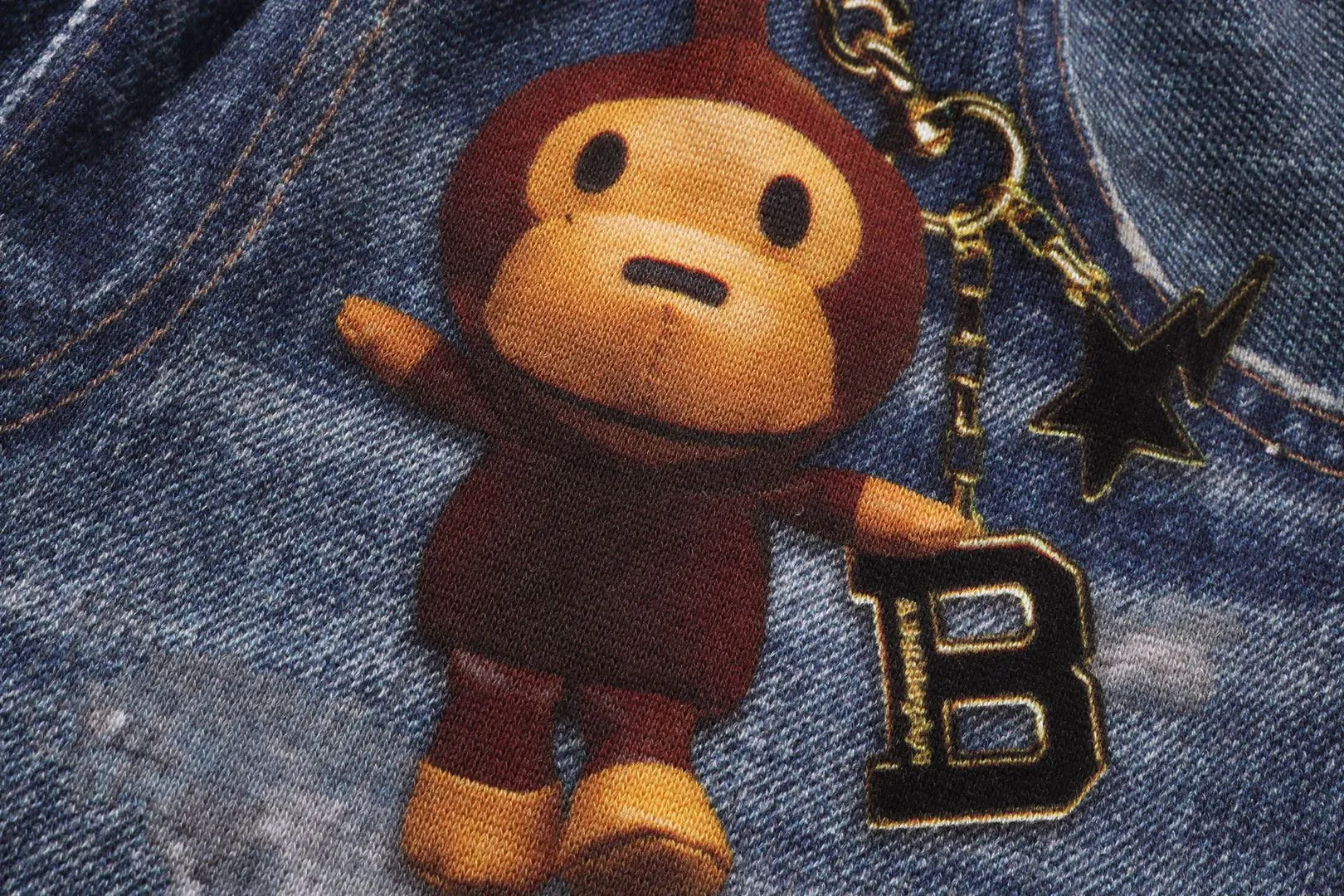 BAPE DENIM PRINT SWEAT SHORTS sold by Bape product image thumbnail 3