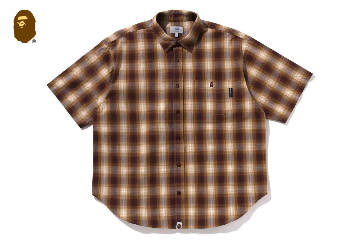 OMBRE CHECK RELAXED FIT SS SHIRT sold by Bape