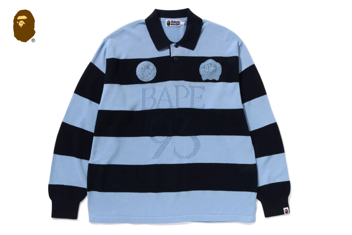 JACQUARD MULTILOGO STRIPE RELAXED FIT LS TEE sold by Bape
