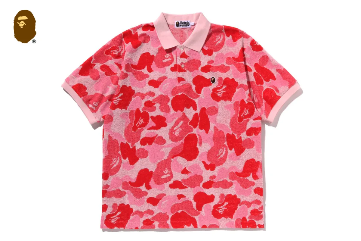 ABC CAMO PILE JACQUARD RELAXED FIT POLO SHIRT sold by Bape