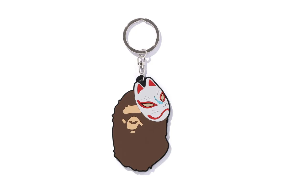 JAPANESE FOX MASK RUBBER KEYCHAIN sold by Bape