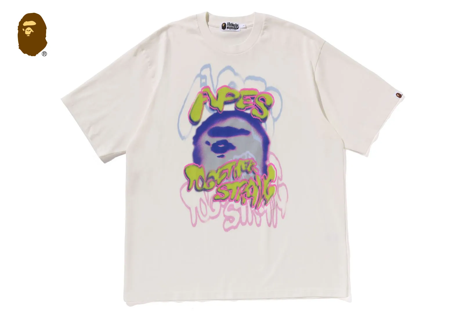 HEAVY WASHED LOGO RELAXED FIT TEE sold by Bape